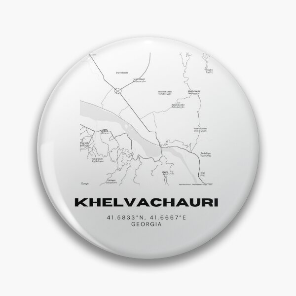 Item preview, Khelvachauri Georgia Minimalist City Map with Coordinates | Black and White Street Map Art designed and sold by RM-Journey.