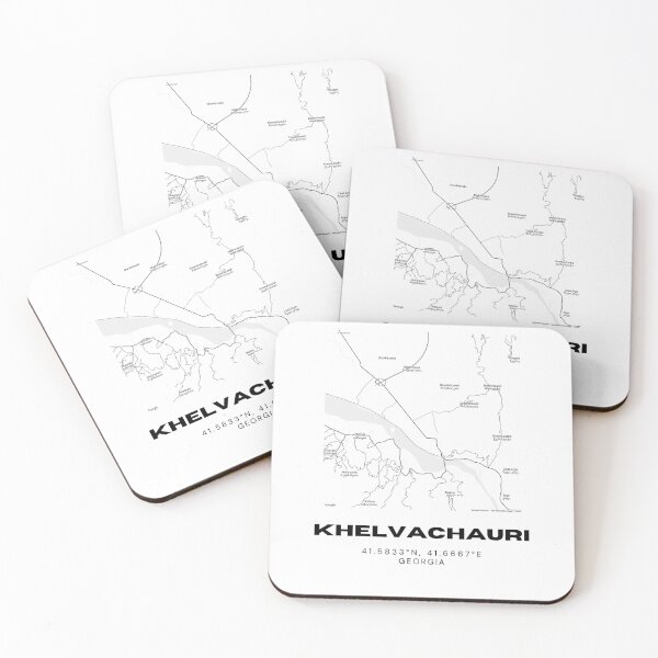 Item preview, Khelvachauri Georgia Minimalist City Map with Coordinates | Black and White Street Map Art designed and sold by RM-Journey.