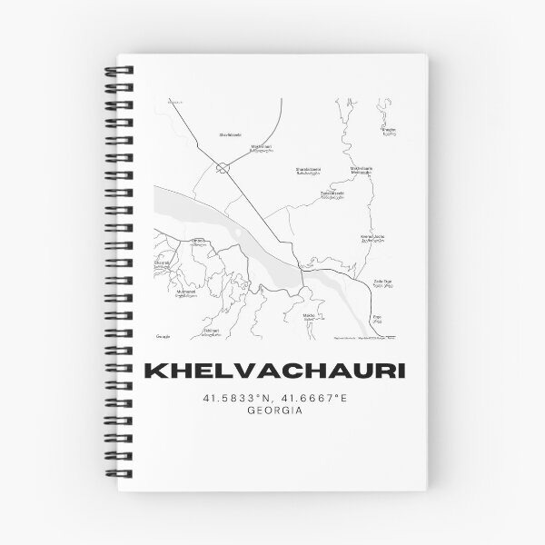 Item preview, Khelvachauri Georgia Minimalist City Map with Coordinates | Black and White Street Map Art designed and sold by RM-Journey.