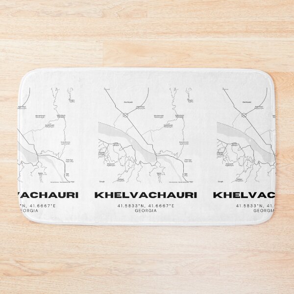 Item preview, Khelvachauri Georgia Minimalist City Map with Coordinates | Black and White Street Map Art designed and sold by RM-Journey.