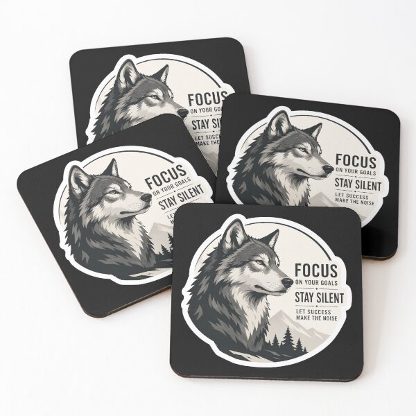 Item preview, Focus on Your Goals, Stay Silent – Wolf Motivational Sticker designed and sold by PatternFly.