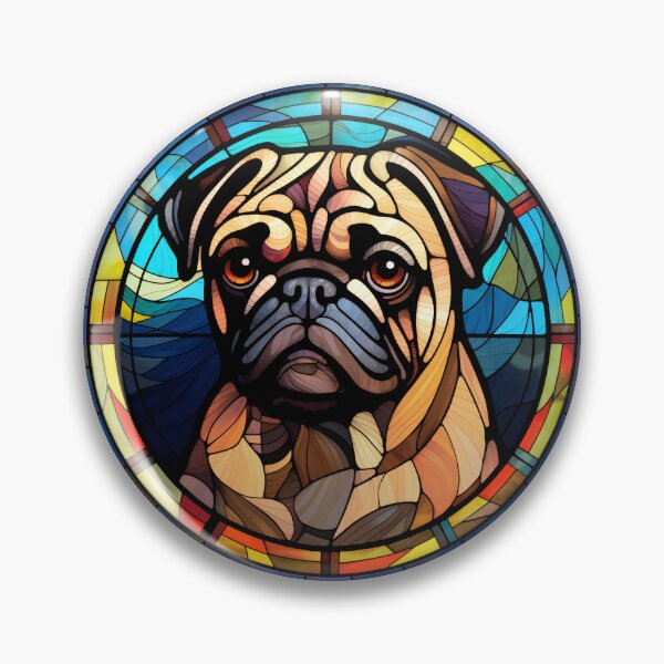 Item preview, Pug Dog Stained Glass Leadlight Artistic Design Mom Dad designed and sold by rafaeltto.