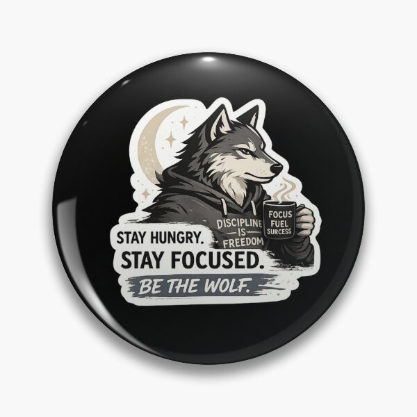 Item preview, Stay Hungry, Stay Focused, Be the Wolf – Discipline Sticker designed and sold by PatternFly.