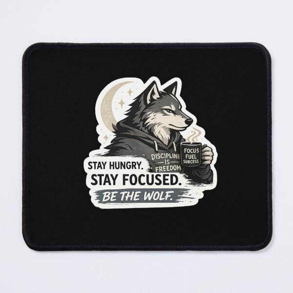 Item preview, Stay Hungry, Stay Focused, Be the Wolf – Discipline Sticker designed and sold by PatternFly.
