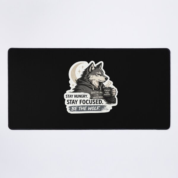 Item preview, Stay Hungry, Stay Focused, Be the Wolf – Discipline Sticker designed and sold by PatternFly.