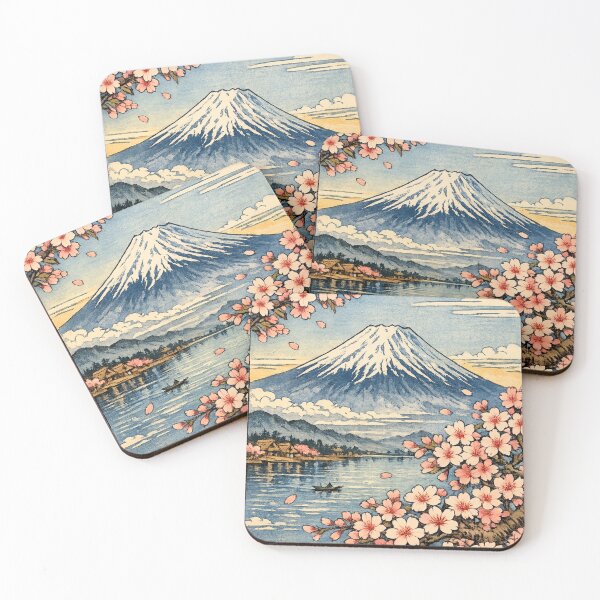 Item preview, Great Mt. Fuji and Sakura Ukiyo-e style designed and sold by JpnArts-Sak981.