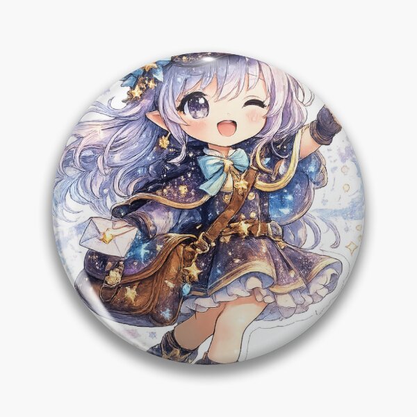 Item preview, Cosmic Mail Girl – Galaxy Postmaster Kawaii Sticker designed and sold by blossomfun.