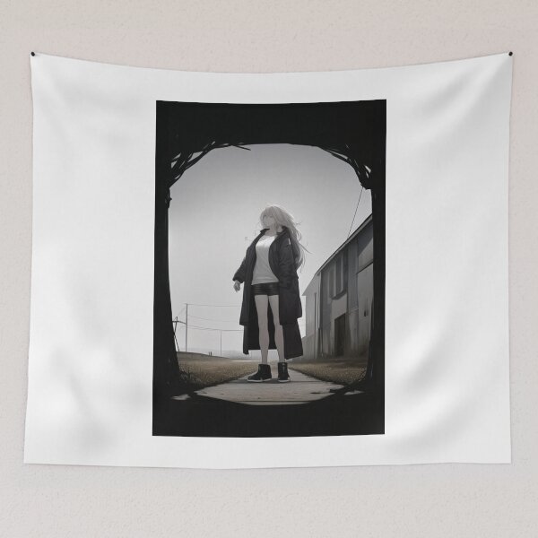 Item preview, Art - Solitary Anime Character, Desolate Manga Atmosphere designed and sold by AnimeShin.