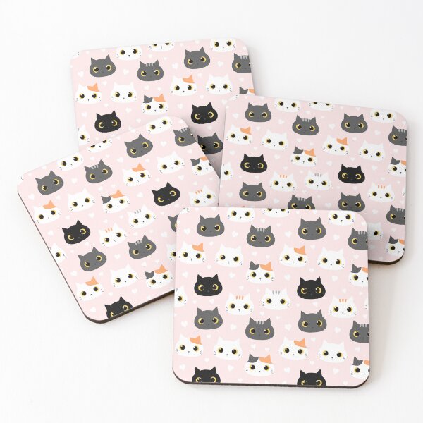 Item preview, Black, White and Grey Cats on Pink designed and sold by TeeGeeTees.