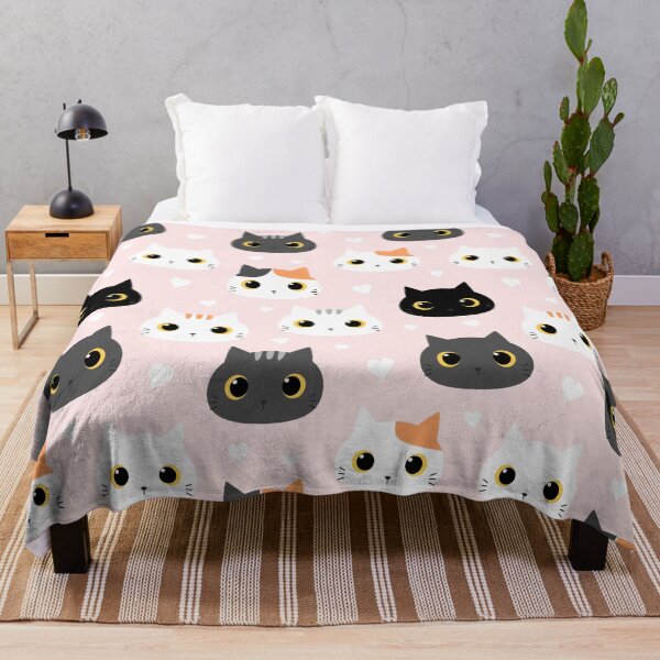Item preview, Black, White and Grey Cats on Pink designed and sold by TeeGeeTees.