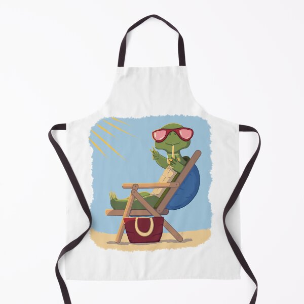 Item preview, Cartoon Tortoise with Sunglasses Relaxing on Beach Chair with Drink designed and sold by ChantellaGF.