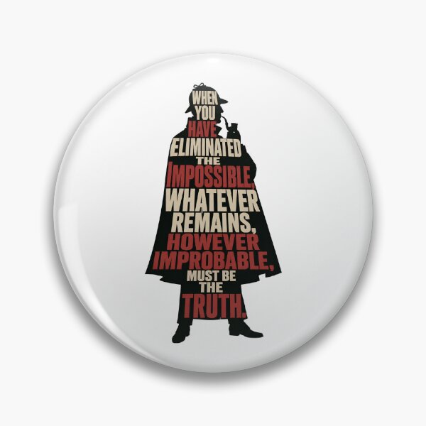 Item preview, Sherlock Holmes Eliminated the Impossible Quote Typography Art designed and sold by Fenay Designs.