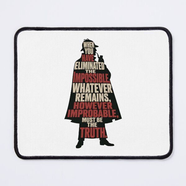 Item preview, Sherlock Holmes Eliminated the Impossible Quote Typography Art designed and sold by Fenay Designs.
