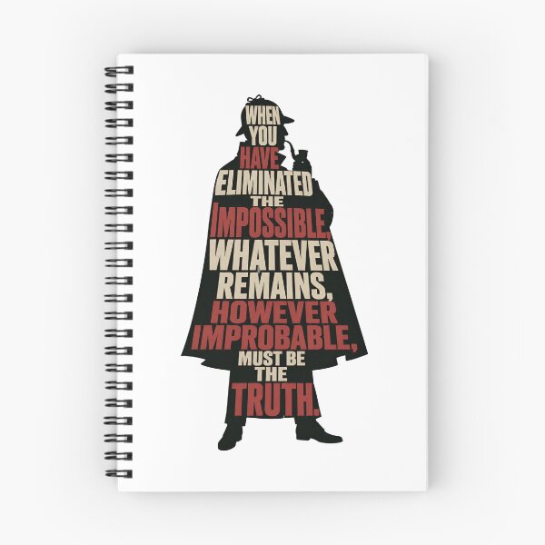 Item preview, Sherlock Holmes Eliminated the Impossible Quote Typography Art designed and sold by Fenay Designs.