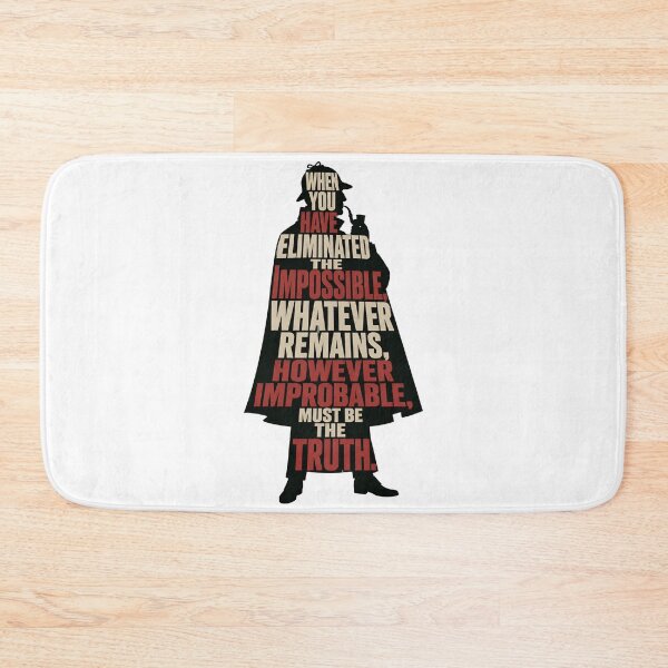 Item preview, Sherlock Holmes Eliminated the Impossible Quote Typography Art designed and sold by Fenay Designs.