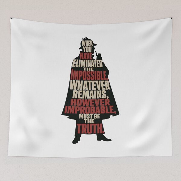 Item preview, Sherlock Holmes Eliminated the Impossible Quote Typography Art designed and sold by Fenay Designs.