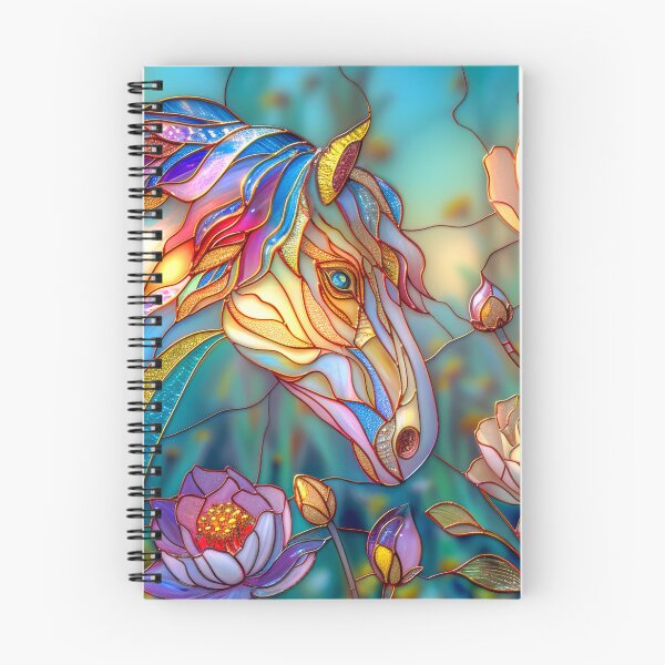 Item preview, Horse and Flowers Stained Glass Art designed and sold by MargaretWiktor.