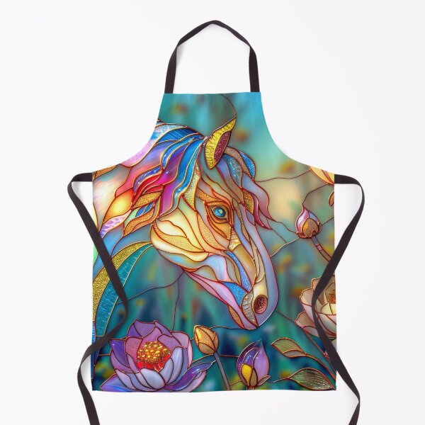 Item preview, Horse and Flowers Stained Glass Art designed and sold by MargaretWiktor.