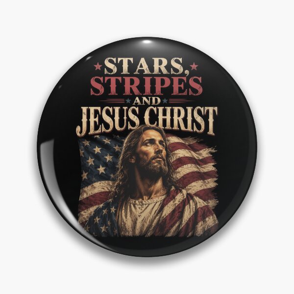 Item preview, 4th of July Stars Stripes and Jesus Christ American Flag designed and sold by OlakunleOloroz.