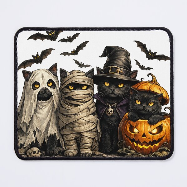 Item preview, Cute Black Cat Halloween Costume Squad | Ghost Witch Pumpkin Funny Cat Shirt designed and sold by HectorStore11.