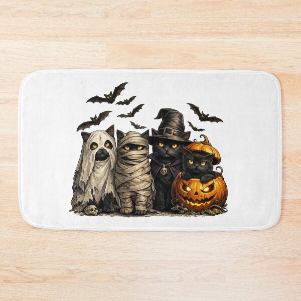 Item preview, Cute Black Cat Halloween Costume Squad | Ghost Witch Pumpkin Funny Cat Shirt designed and sold by HectorStore11.
