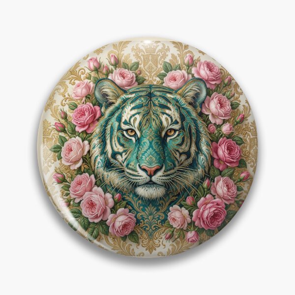Item preview, Teal Tiger, Roses & Damask designed and sold by DesignsByPrnces.