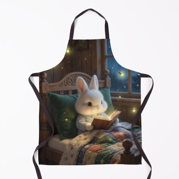 Item preview, Cute Bunny Reading Bedtime Story with Fireflies designed and sold by lovelistivkaa.