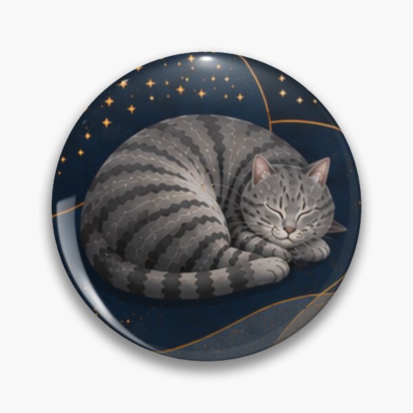 Item preview, Sleeping Gray Tabby Cat Moonlit Waves Pattern designed and sold by Mindworx21.