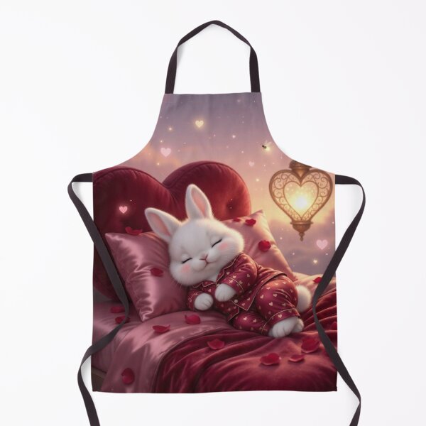 Item preview, Cute Sleeping Bunny Rabbit in Heart Bed with Glowing Hearts designed and sold by lovelistivkaa.