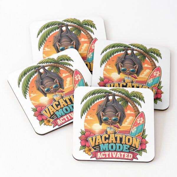 Item preview, Vacation Mode Funny Bat Summerween Tropical Halloween Vector designed and sold by wizooo411.