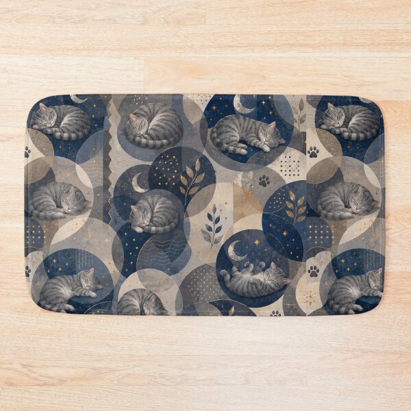 Item preview, Sleeping Gray Tabby Cat Transparent Circle Pattern designed and sold by Mindworx21.