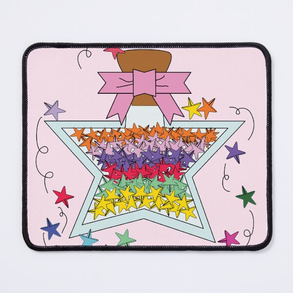 Item preview, Cute Star Shaped Gift Box with Colorful Paper Stars and Pink Ribbon Illustration designed and sold by ChaReePat.