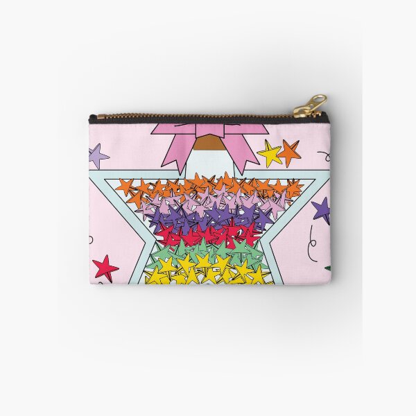Item preview, Cute Star Shaped Gift Box with Colorful Paper Stars and Pink Ribbon Illustration designed and sold by ChaReePat.