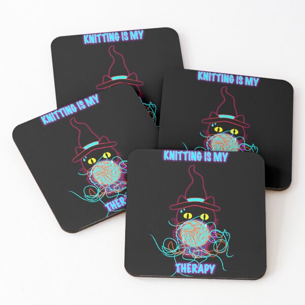 Item preview, Knitting Is My Therapy – Funny Witch Cat Knitting Shirt, Cozy Yarn Lover Gift designed and sold by ArtyWares.