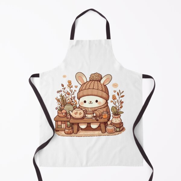 Item preview, Cozy Woodland Rabbit Making Herbal Tea | Cute Cottagecore Bunny Illustration designed and sold by vigzhifushions.
