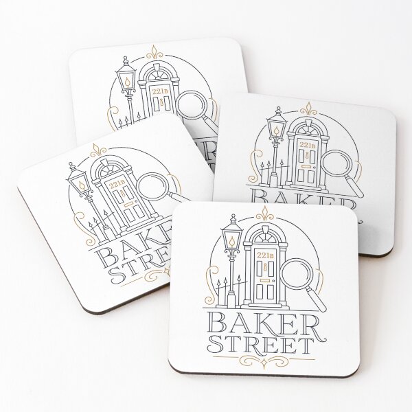 Aperçu de l'œuvre Sherlock Holmes 221B Baker Street Dessin au trait minimaliste créée et vendue par Fenay Designs.