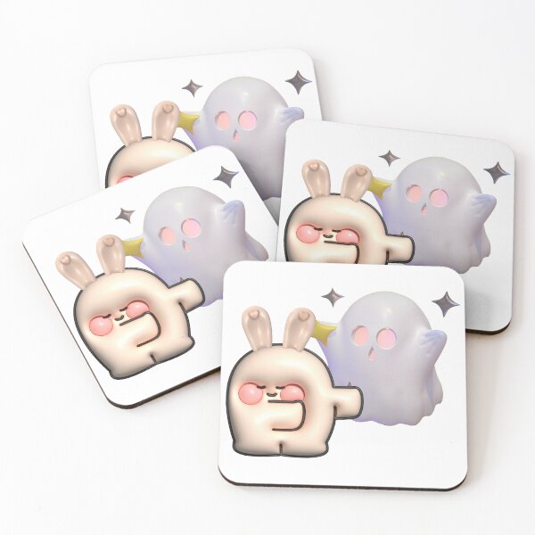 Item preview, Cute Bunny and Ghost Kawaii Sticker designed and sold by Echo_Design.