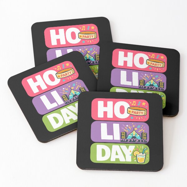 Item preview, HO LI DAY Festival Holiday Typography Design designed and sold by TeeTimeTreasure.