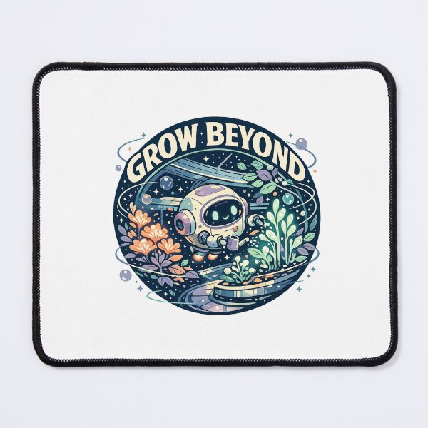 Item preview, Grow Beyond Space Garden Robot Retro Futuristic Art designed and sold by Samael&.