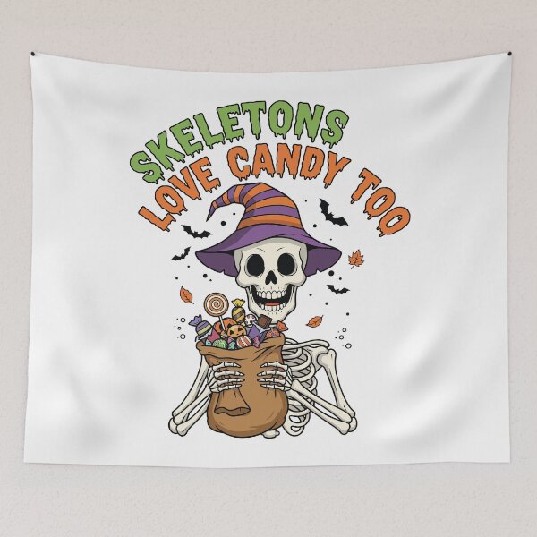 Item preview, Skeletons Love Candy Too Funny Halloween Skeleton Witch designed and sold by Amir Faysal.