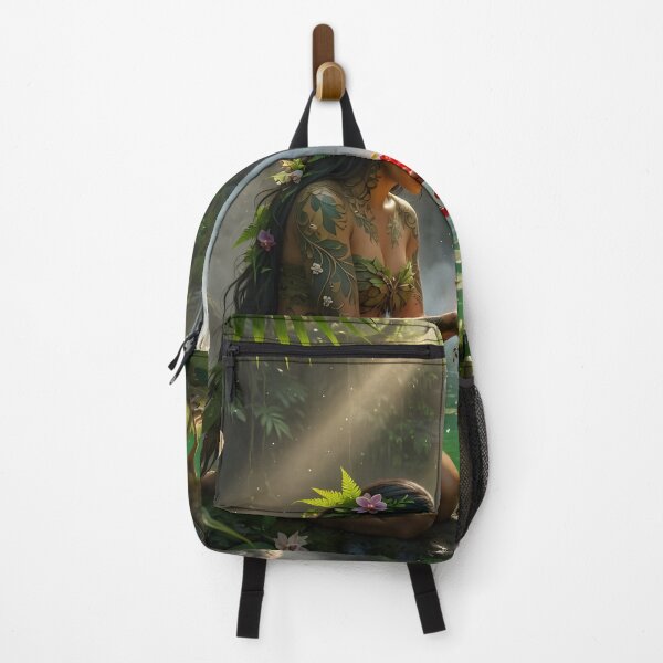 Item preview, Enchanted Jungle Girl Feeding Dodo Bird | Fantasy Tropical Paradise designed and sold by DreamyWallVibes.