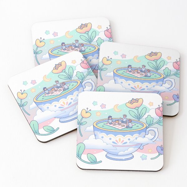 Item preview, Flowers Cute Kawaii Tea Time Dreamland Picnic Art designed and sold by ART ATTACK ZONE.