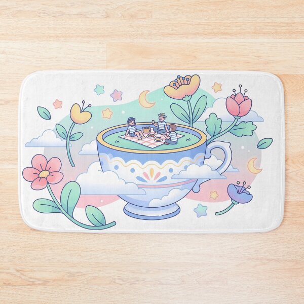 Item preview, Flowers Cute Kawaii Tea Time Dreamland Picnic Art designed and sold by ART ATTACK ZONE.