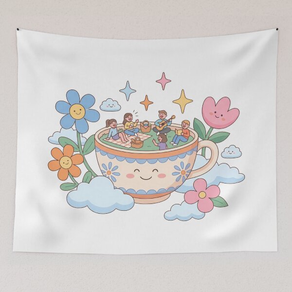 Item preview, Music Day Kawaii Tea Time Dreamland Picnic Art designed and sold by ART ATTACK ZONE.
