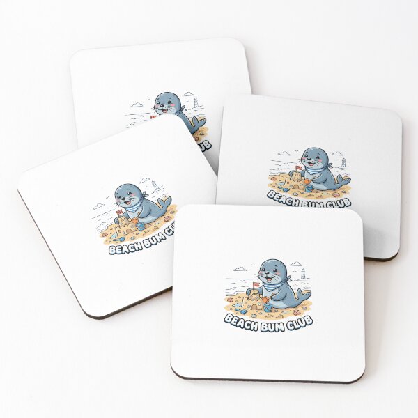 Item preview, Beach Bum Club Cute Seal Meme | Funny Beach Lover Sticker Design designed and sold by StickerMaker.pk.