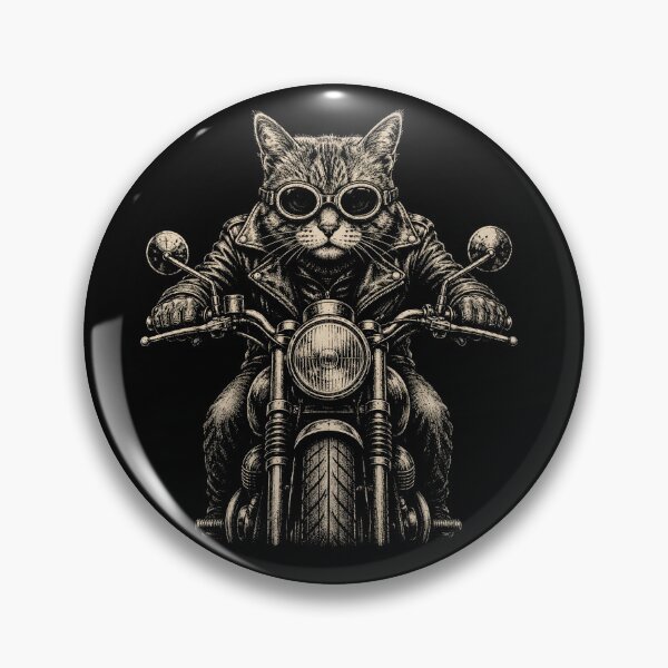 Item preview, Funny Cat Riding Classic Motorcycle Men Women Boy Biker designed and sold by will freed18.