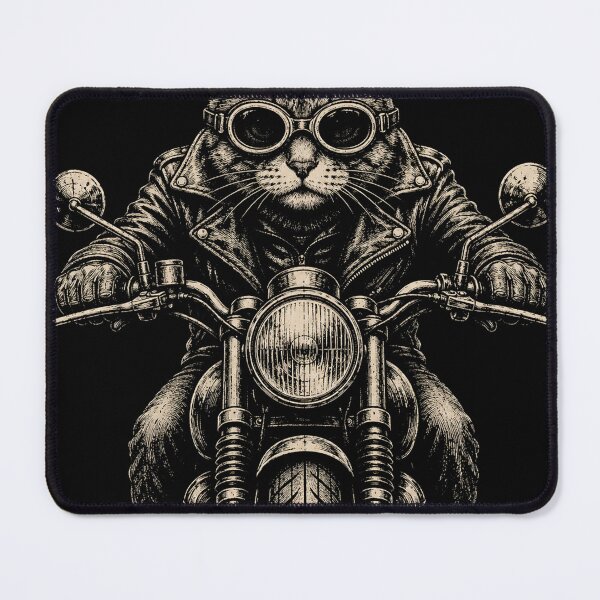 Item preview, Funny Cat Riding Classic Motorcycle Men Women Boy Biker designed and sold by will freed18.