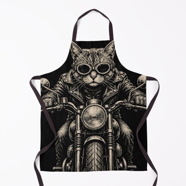 Item preview, Funny Cat Riding Classic Motorcycle Men Women Boy Biker designed and sold by will freed18.