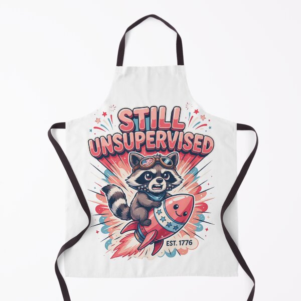 Item preview, Still Unsupervised Cute Kawaii Raccoon Rocket Patriotic Tee v2 designed and sold by DarylWelsh2024.