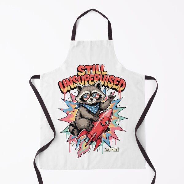 Item preview, Still Unsupervised Cute Kawaii Raccoon Rocket Patriotic Tee v3 designed and sold by DarylWelsh2024.
